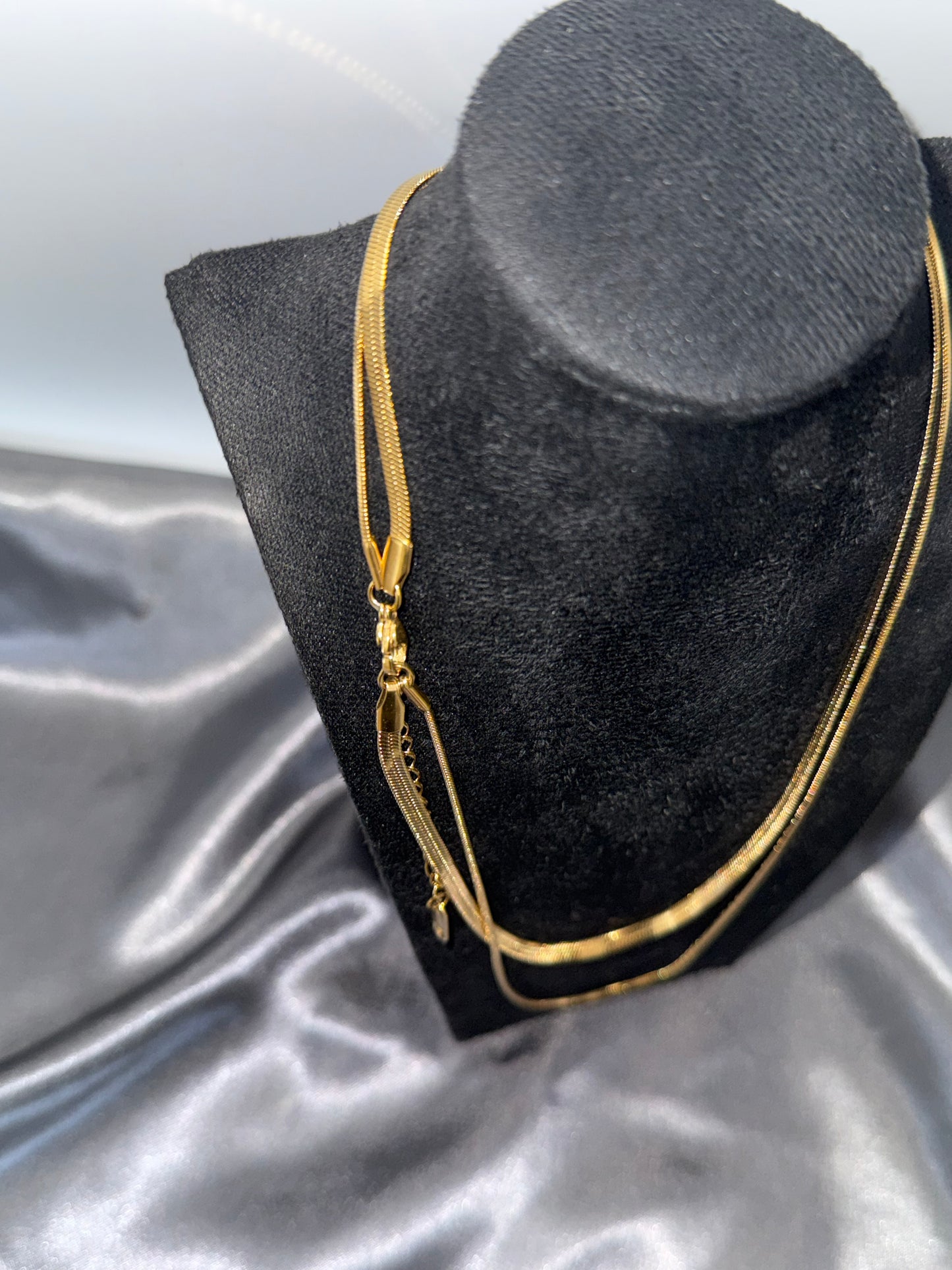Gold Layered Necklace - Snake Chain