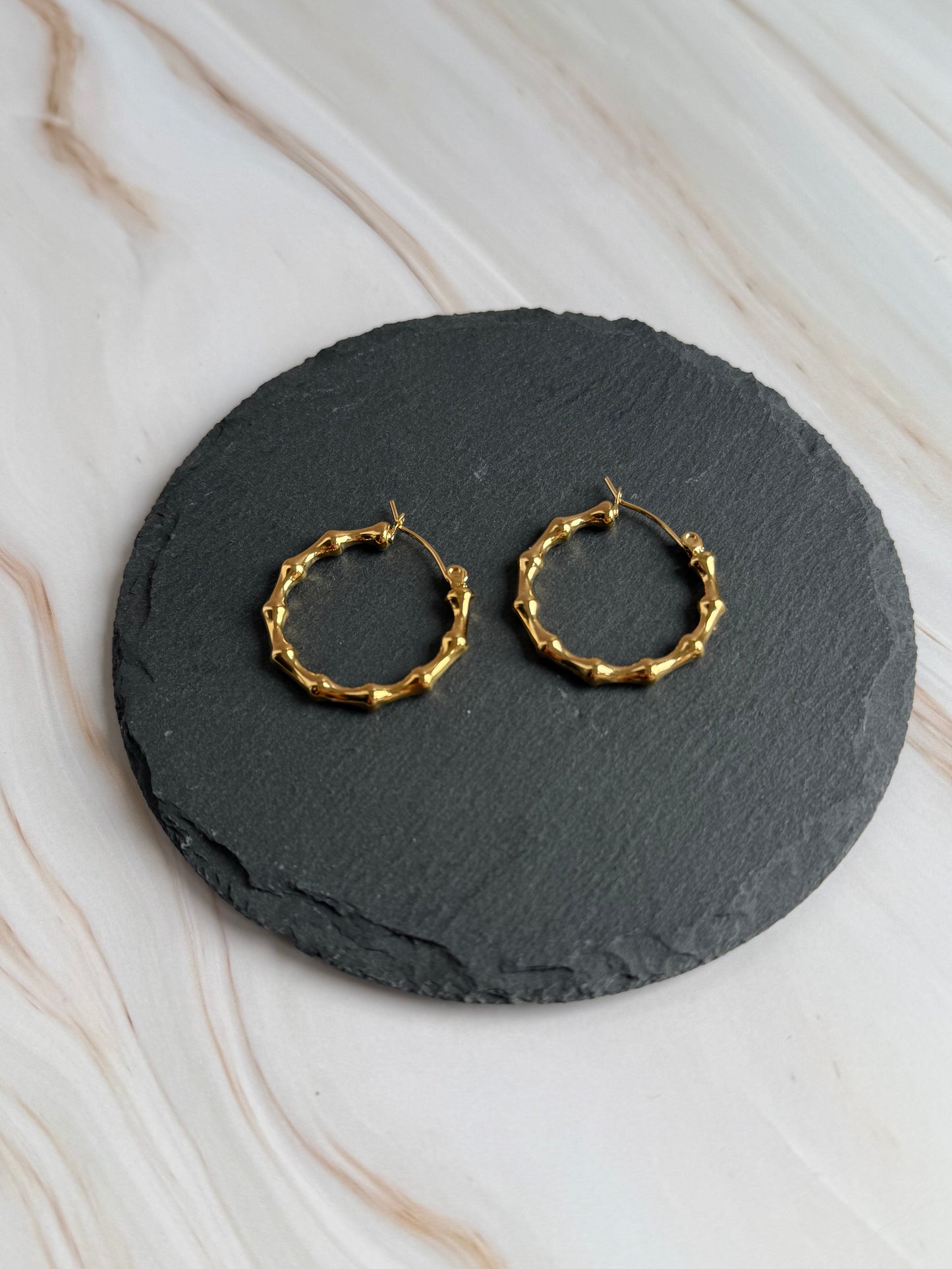 Bambu Style Hoop Earrings