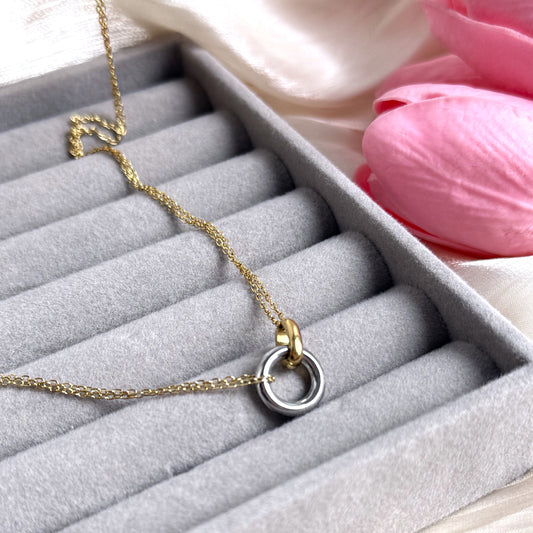 Interlocked Silver Gold Necklace