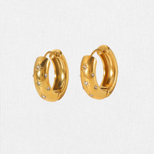 Geometric Zicron Hoop Earrings