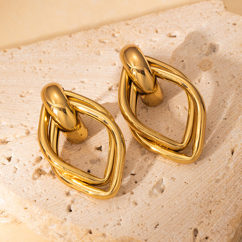 Stainless Steel Gold Earrings
