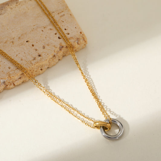 Interlocked Silver Gold Necklace