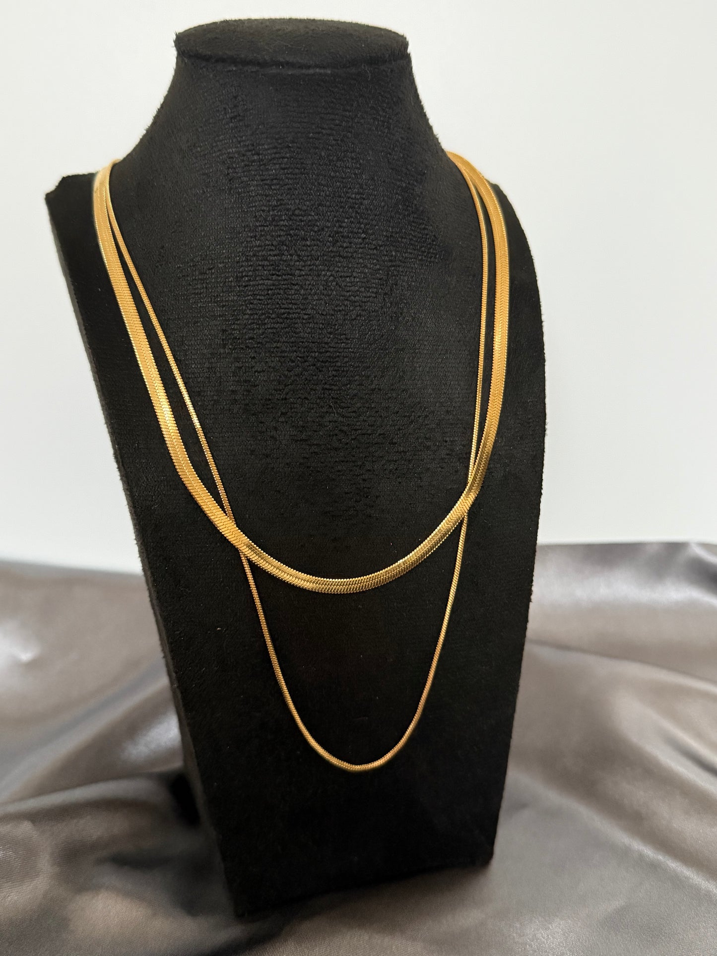 Gold Layered Necklace - Snake Chain