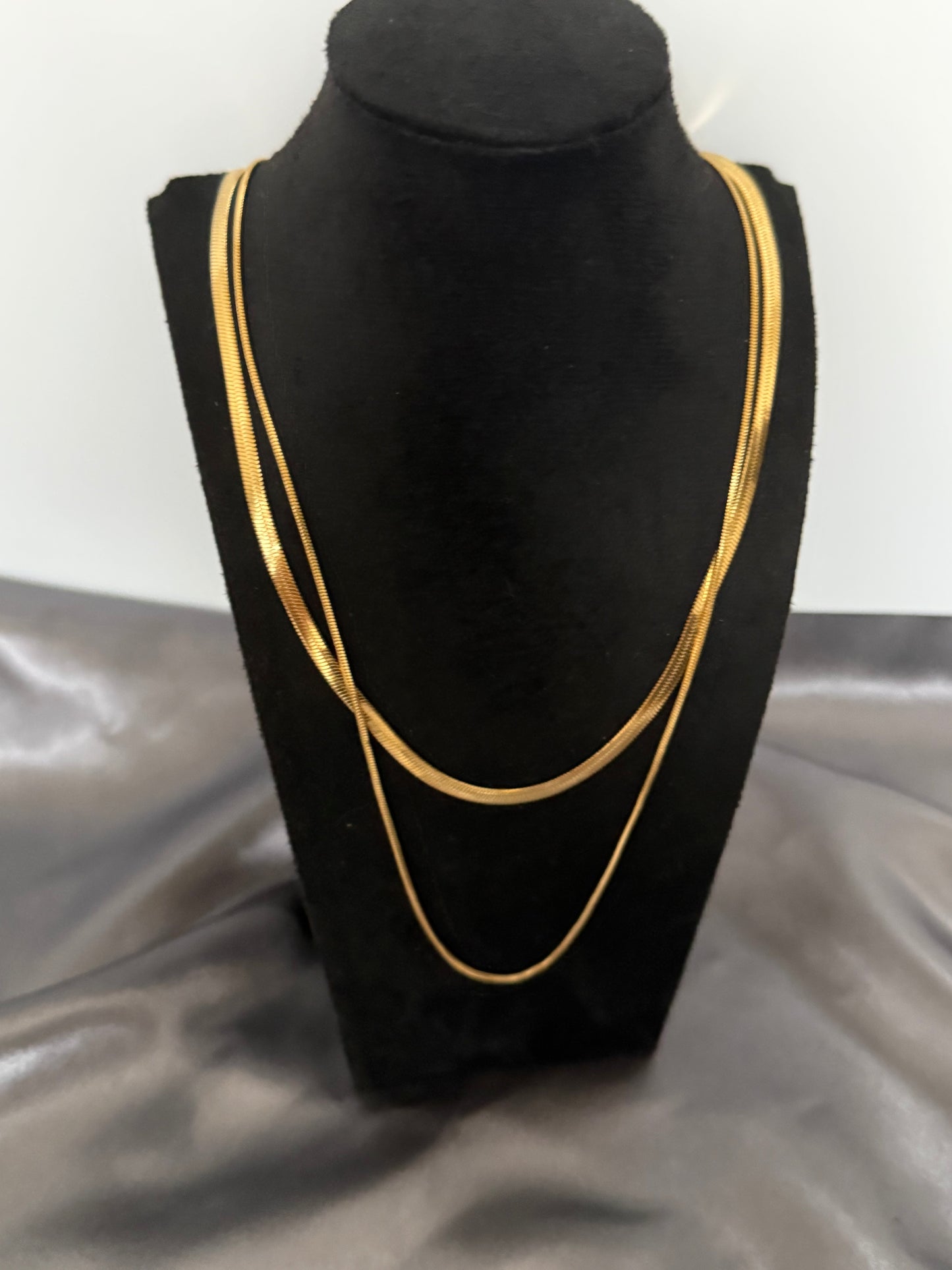 Gold Layered Necklace - Snake Chain