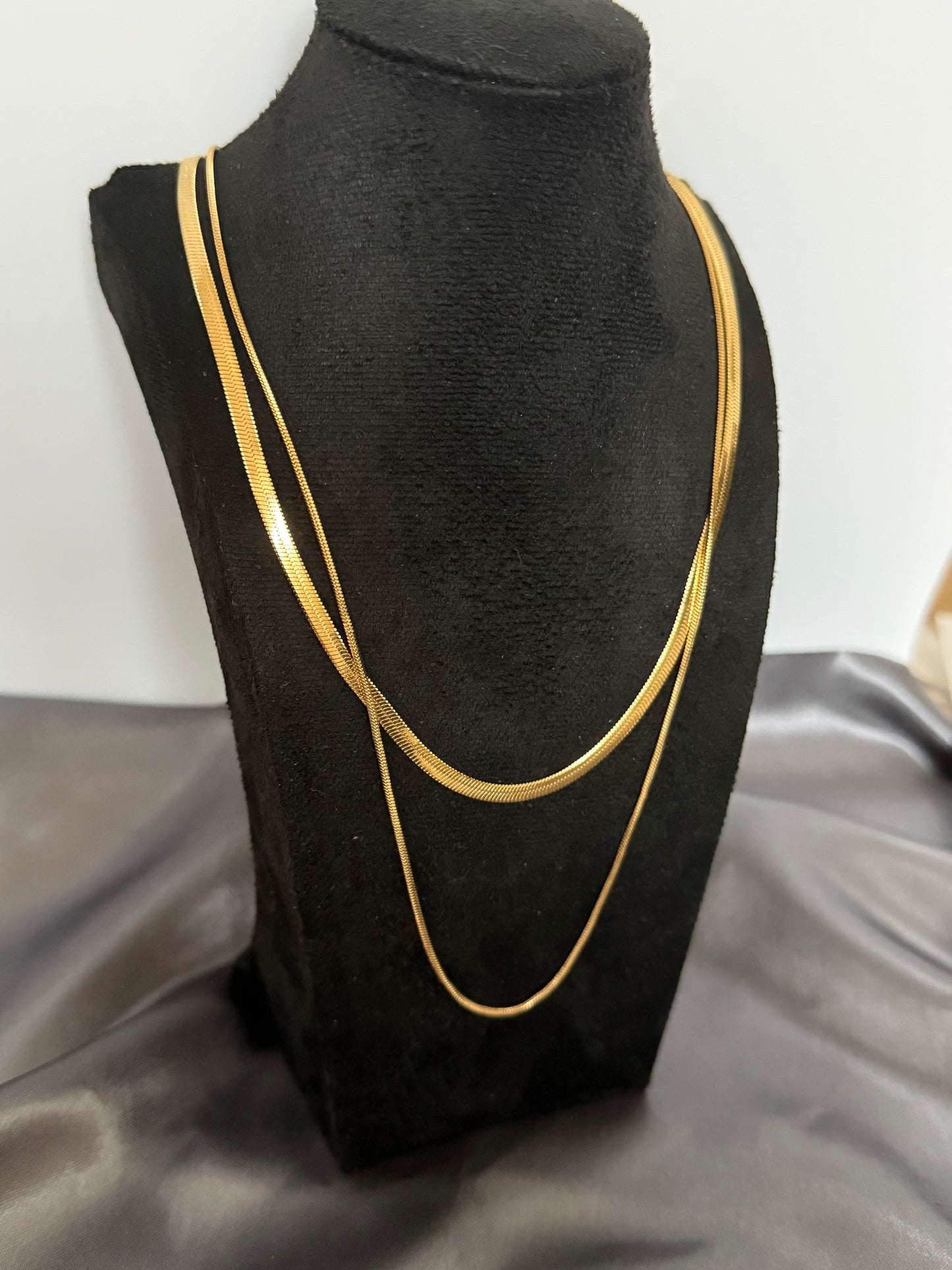 Gold Layered Necklace - Snake Chain