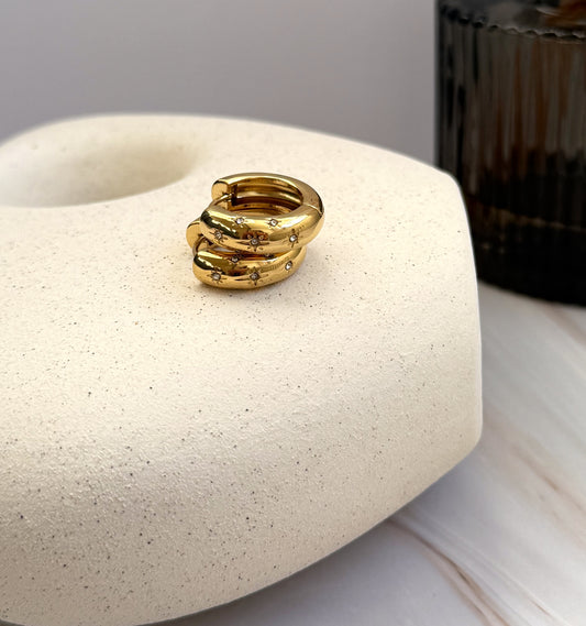 Geometric Zicron Hoop Earrings