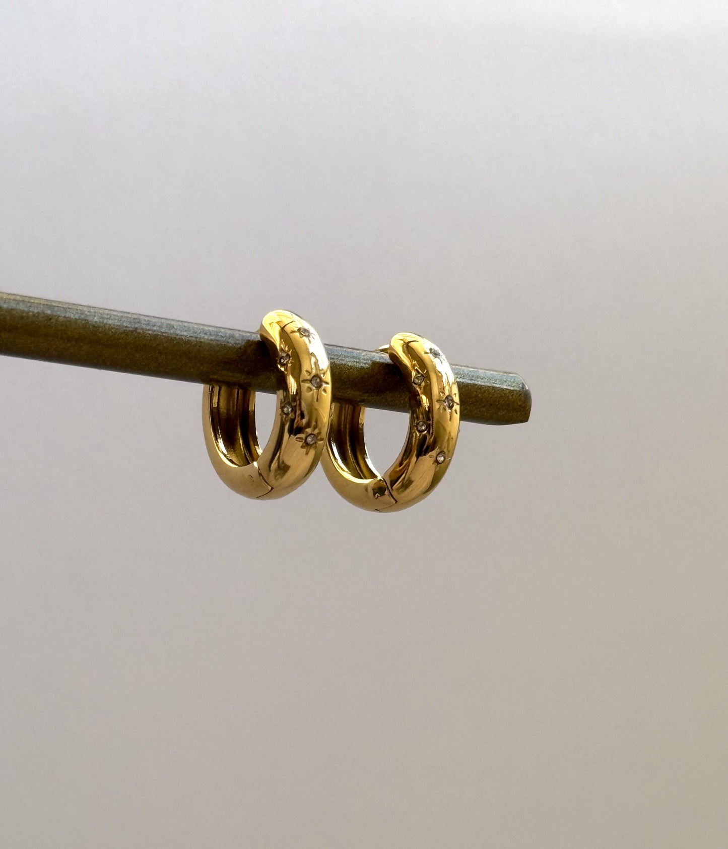 Geometric Zicron Hoop Earrings