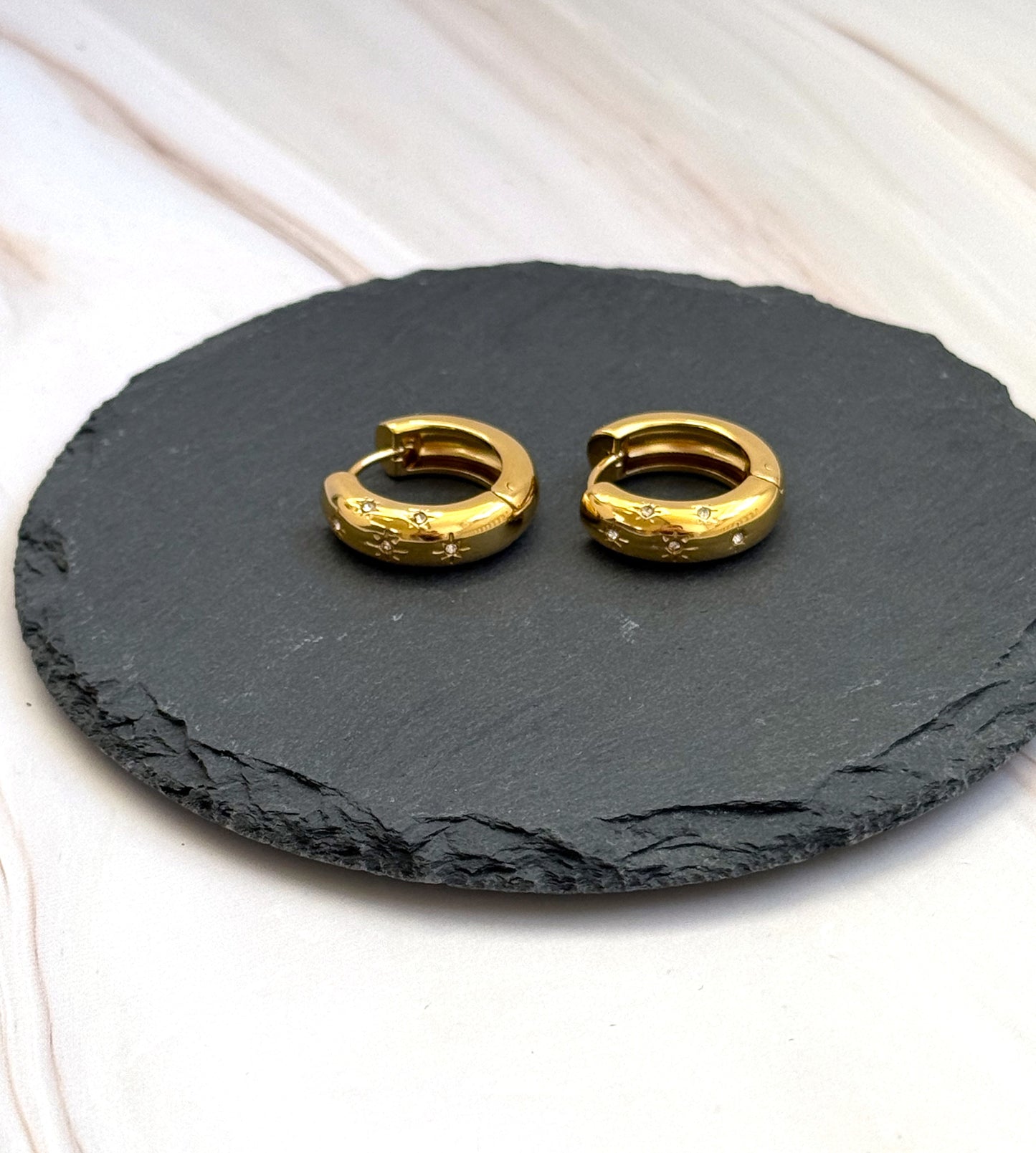 Geometric Zicron Hoop Earrings