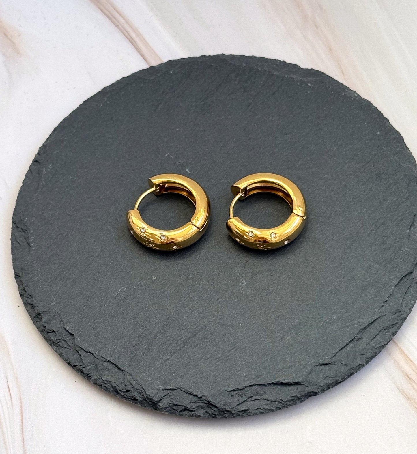 Geometric Zicron Hoop Earrings