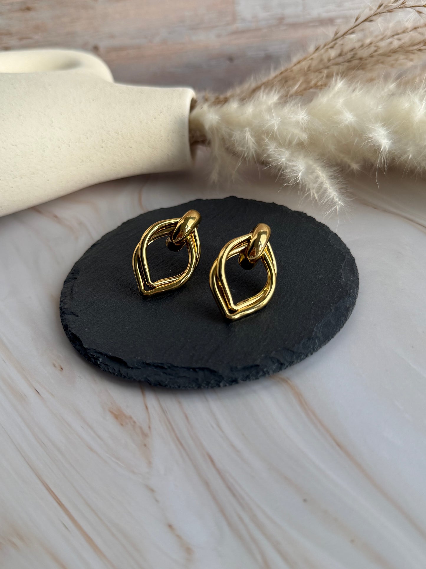 Stainless Steel Gold Earrings