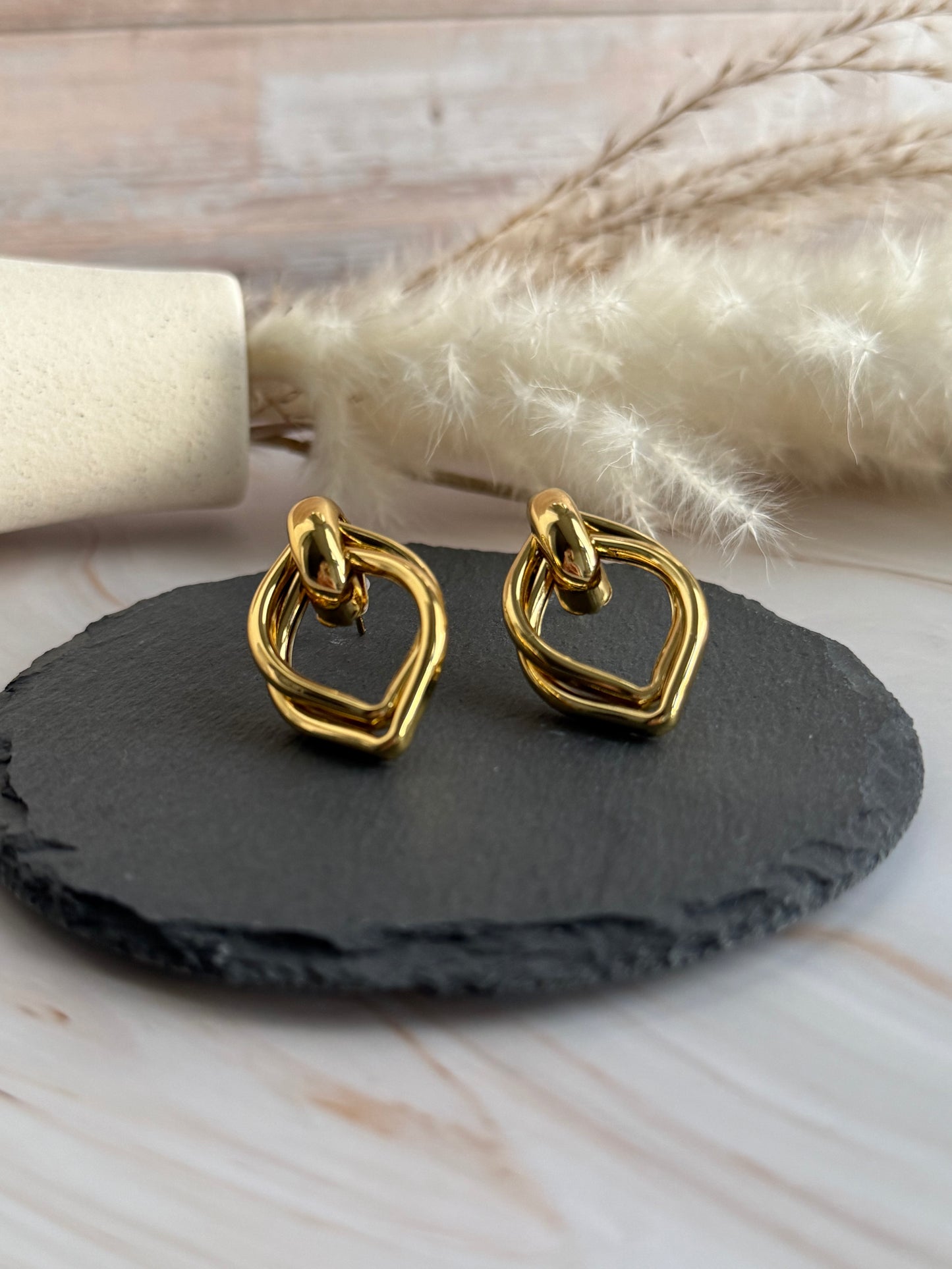 Stainless Steel Gold Earrings