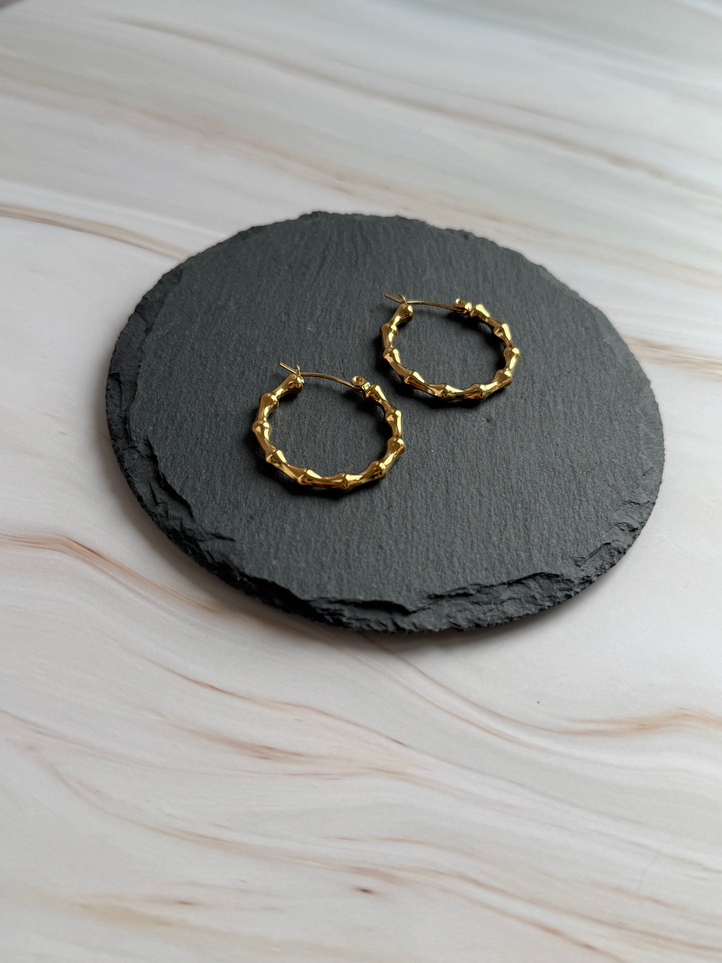 Bambu Style Hoop Earrings