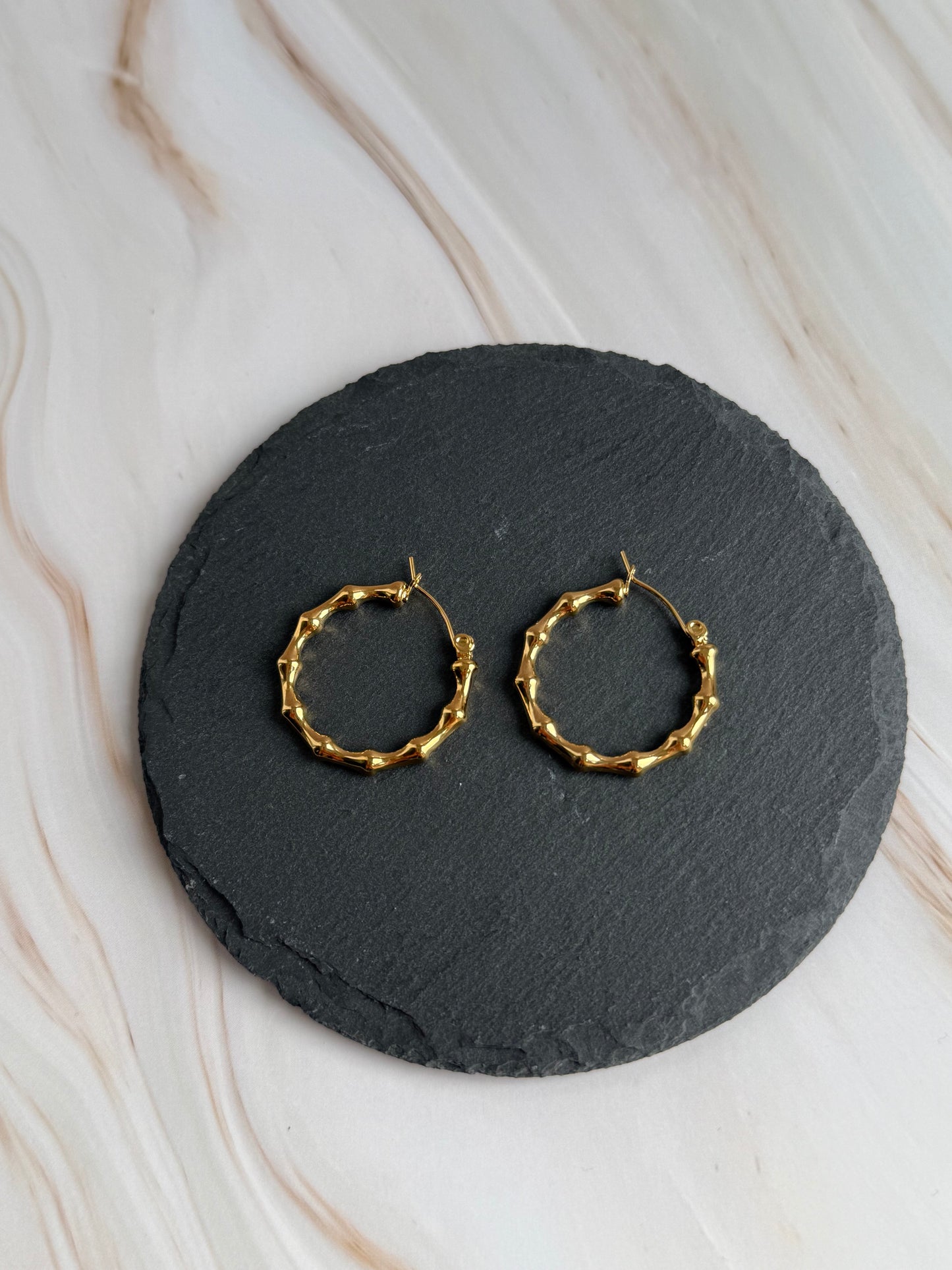 Bambu Style Hoop Earrings