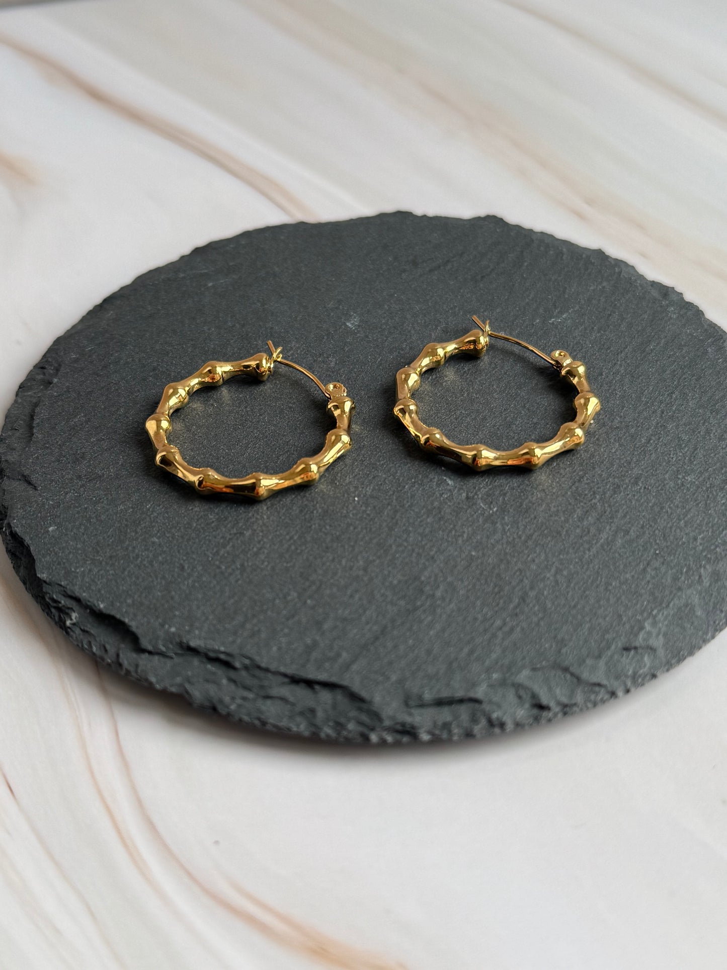 Bambu Style Hoop Earrings
