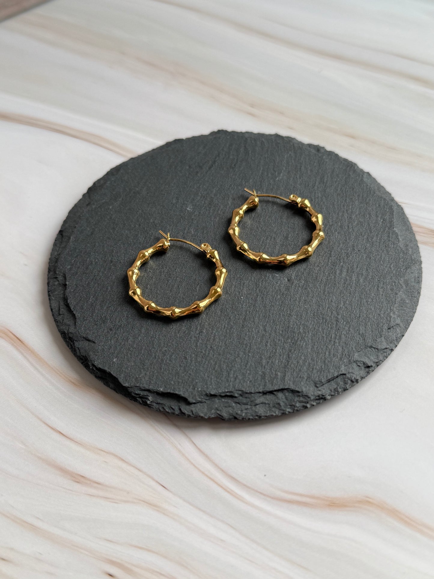 Bambu Style Hoop Earrings